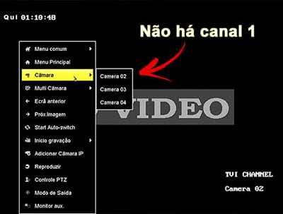DVR Hikvision não há o canal 01